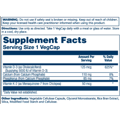 Vitamin D-3 & K-2 - 60 vcaps (Затерта дата) Vitamin D-3 & K-2 - 60 vcaps (Затерта дата)