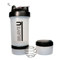 Shaker with containers 3 in 1 - 600ml Transparent Shaker with containers 3 in 1 - 600ml Transparent