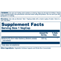 Berberine from Indian Barberry 500mg - 60 vcaps