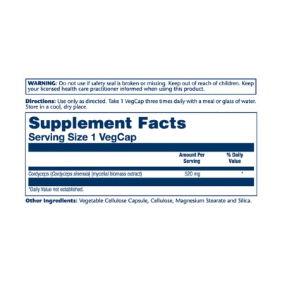 Cordyceps Mushroom 520mg - 100 vcaps Cordyceps Mushroom 520mg - 100 vcaps