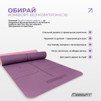 Килимок для йоги та фітнесу EasyFit Polarity Padma з ремнем Килимок для йоги та фітнесу EasyFit Polarity Padma з ремнем