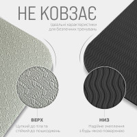 Килимок для йоги та фітнесу EasyFit TPE+TC 6 мм двошаровий сірий-чорний