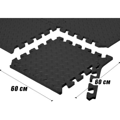 Татамі мат EasyFit SwallowTail-2 4 шт (60х60х2 см) пазл ластівчин хвіст з бортиком