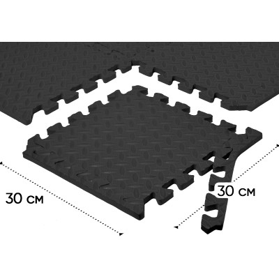 Татамі мат EasyFit 8 шт (30х30х1 см) хвіст ластівки чорний Татамі мат EasyFit 8 шт (30х30х1 см) хвіст ластівки чорний