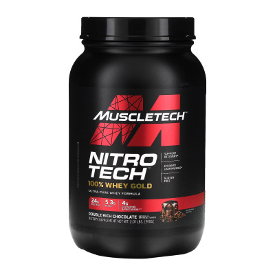 Nitro Tech 100% Whey Gold - 908g Double Rich Chocolate Nitro Tech 100% Whey Gold - 908g Double Rich Chocolate