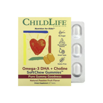 Omega-3 DHA + Choline - 27 tabs Natural Passion Fruit Omega-3 DHA + Choline - 27 tabs Natural Passion Fruit