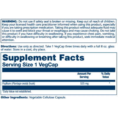 Psyllium Husk 525mg - 100 vcaps Psyllium Husk 525mg - 100 vcaps
