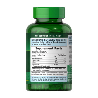 Psyllium Husks 500mg - 200 caps Psyllium Husks 500mg - 200 caps