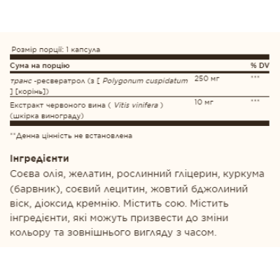 Resveratrol 250mg with Red Wine Extract - 30 softgels Resveratrol 250mg with Red Wine Extract - 30 softgels