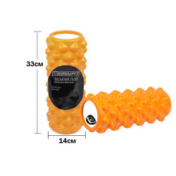 Масажний ролик EasyFit Grid Roller Extreme 33 см Помаранчевий