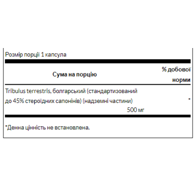 Tribulus Terrestris Extract 500mg - 60caps Tribulus Terrestris Extract 500mg - 60caps