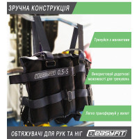 Обтяжувачі для ніг та рук EasyFit набірні жилет 0,5-5 кг (пара) Обтяжувачі для ніг та рук EasyFit набірні жилет 0,5-5 кг (пара)