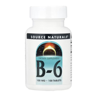 Vitamin B-6 100 mg - 100 tabs (Пошкоджена етикетка) Vitamin B-6 100 mg - 100 tabs (Пошкоджена етикетка)