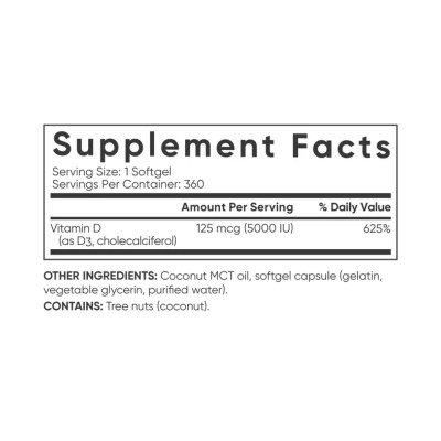 Vitamin D3 5000IU - 360 softgels Vitamin D3 5000IU - 360 softgels
