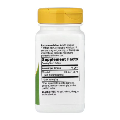 Vitamin E D-Alpha Tocopherol - 100 Softgels Vitamin E D-Alpha Tocopherol - 100 Softgels
