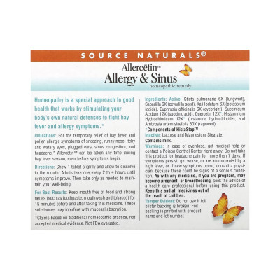 Allercetin™ Allergy & Sinus - 48 tabs Allercetin™ Allergy & Sinus - 48 tabs
