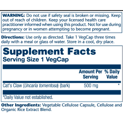 Cat's Claw 500mg - 100 vcaps Cat's Claw 500mg - 100 vcaps