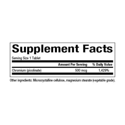 Chromium Picolinate 500mcg - 90 tabs Chromium Picolinate 500mcg - 90 tabs
