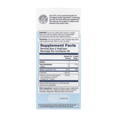CranActin D-Mannose 1000mg - 60 vcaps CranActin D-Mannose 1000mg - 60 vcaps