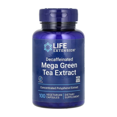 Decaffeinated Mega Green Tea Extract - 100 vcaps Decaffeinated Mega Green Tea Extract - 100 vcaps