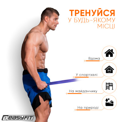 Гумова петля EasyFit 50-110 кг Синя Гумова петля EasyFit 50-110 кг Синя