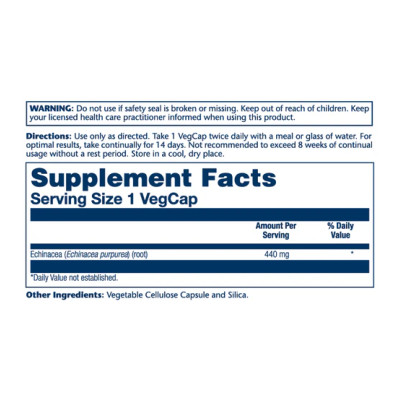 Echinacea Purpurea Root 440mg - 100 vcaps Echinacea Purpurea Root 440mg - 100 vcaps