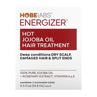 Energizer Hot Jojoba Oil Hair Treatment 3 Reclosable Tubes - 14.8 ml Energizer Hot Jojoba Oil Hair Treatment 3 Reclosable Tubes - 14.8 ml
