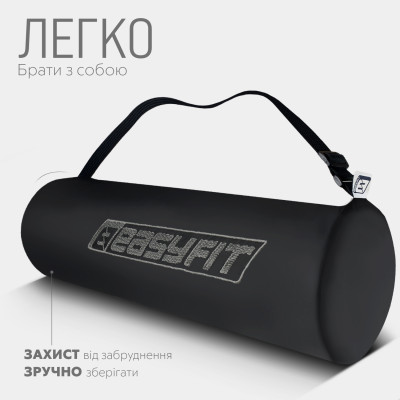 Килимок для йоги та фітнесу EasyFit TPE+TC 6 мм двошаровий рожево-сірий + чохол сірий із чорним Килимок для йоги та фітнесу EasyFit TPE+TC 6 мм двошаровий рожево-сірий + чохол сірий із чорним