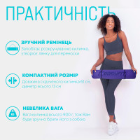 Килимок для йоги та фітнесу EasyFit TPE+TC 6 мм двошаровий + чохол бузковий-св.бузковий Килимок для йоги та фітнесу EasyFit TPE+TC 6 мм двошаровий + чохол бузковий-св.бузковий