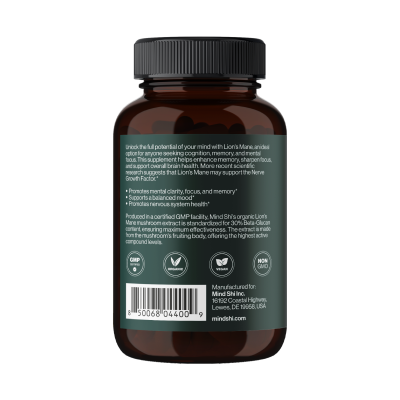 Lion's Mane Mushroom 1000 mg - 60 vegcaps (Пошкоджена кришка)