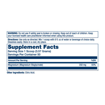 Magnesium Glycinate Powder - 279g Unflavored Magnesium Glycinate Powder - 279g Unflavored
