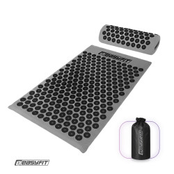 Масажний килимок EasyFit з подушкою (аплікатор Кузнєцова) + чохол Сірий з чорним Масажний килимок EasyFit з подушкою (аплікатор Кузнєцова) + чохол Сірий з чорним