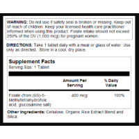 Methyl Folate 400mcg - 90 tabs Methyl Folate 400mcg - 90 tabs