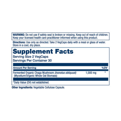 Fermented Chaga Mushroom 1000mg - 60 vcaps Fermented Chaga Mushroom 1000mg - 60 vcaps