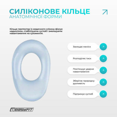 Бандаж (наколінник) ортопедичний для колінного суглоба з ребрами жорсткості та силіконовою вставкою (сірий). Розмір S Бандаж (наколінник) ортопедичний для колінного суглоба з ребрами жорсткості та силіконовою вставкою (сірий). Розмір S