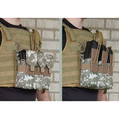 Підсумок під 6 магазінів АК/РПК потрійний піксель ЗСУ MM-14 (MOLLE, підсумок на розгрузку, жилет, РПС) Підсумок під 6 магазінів АК/РПК потрійний піксель ЗСУ MM-14 (MOLLE, підсумок на розгрузку, жилет, РПС)