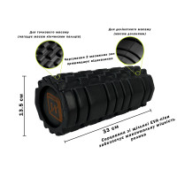Масажний ролик EasyFit Solid Roller v.1.1s 33 см чорний Масажний ролик EasyFit Solid Roller v.1.1s 33 см чорний