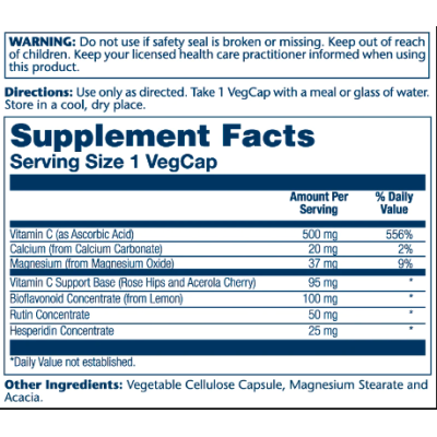Vitamin C with Bioflavonoid Concentrate 500mg - 100 vcaps (Пошкоджена етикетка) Vitamin C with Bioflavonoid Concentrate 500mg - 100 vcaps (Пошкоджена етикетка)
