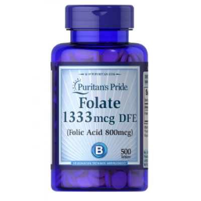 Folate 1333mcg DFE (Folic Acid 800 mcg) - 500 tabs Folate 1333mcg DFE (Folic Acid 800 mcg) - 500 tabs