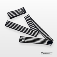 Бинт для присідань EasyFit фіксатор колінного суглоба (чорно-білий) Бинт для присідань EasyFit фіксатор колінного суглоба (чорно-білий)