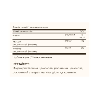 Biotin 5000 mcg - 50 vcaps Biotin 5000 mcg - 50 vcaps