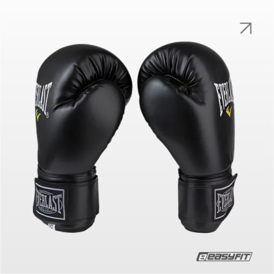 Рукавички для боксу Everlast 12 унцій (12 oz) чорні Рукавички для боксу Everlast 12 унцій (12 oz) чорні