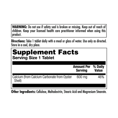 Calcium Oyster Shell 600mg - 100 tabs Calcium Oyster Shell 600mg - 100 tabs