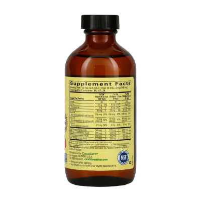 Cod Liver Oil Liquid - 237ml Natural Strawberry Cod Liver Oil Liquid - 237ml Natural Strawberry
