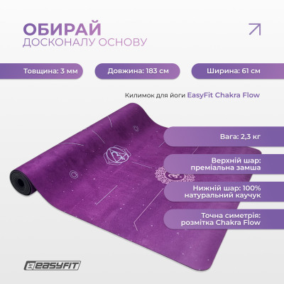 Коврик для йоги EasyFit Chakra Flow (замша-каучук) Коврик для йоги EasyFit Chakra Flow (замша-каучук)