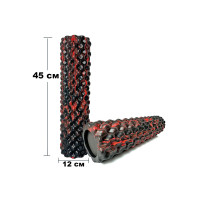 Масажний ролик EasyFit Bubbles 45 см Чорний-червоний Масажний ролик EasyFit Bubbles 45 см Чорний-червоний