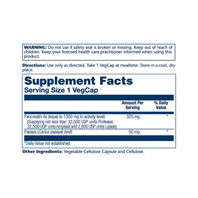 Pancreatin 1300 Digestive Enz 1300mg - 90 veg caps Pancreatin 1300 Digestive Enz 1300mg - 90 veg caps