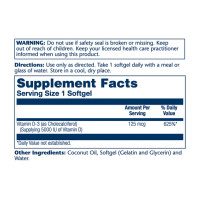 Super Bio Vit D-3 in Coconut 125mcg - 120 softgels
