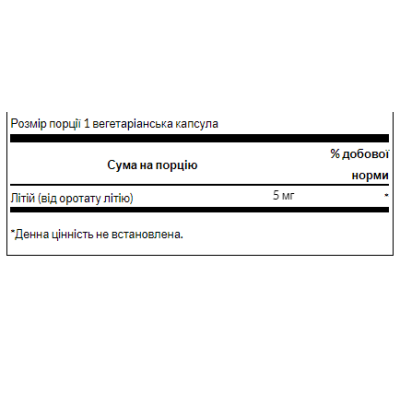 Lithium Orotate 5mg - 60veg caps Lithium Orotate 5mg - 60veg caps