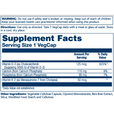 Vitamin D-3 & K-2 - 120 vcaps Vitamin D-3 & K-2 - 120 vcaps